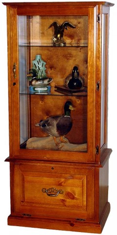 #1053 Solid Pine  Fully Assembled Glass Display Cabinet